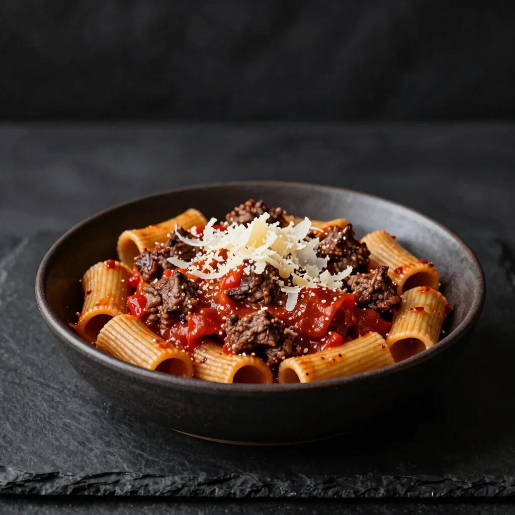 Slow-Cooked Beef Rigatoni Bolognese